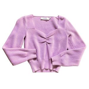 ASTR The Label Coquette Girl Sweater Pink Long Sleeve